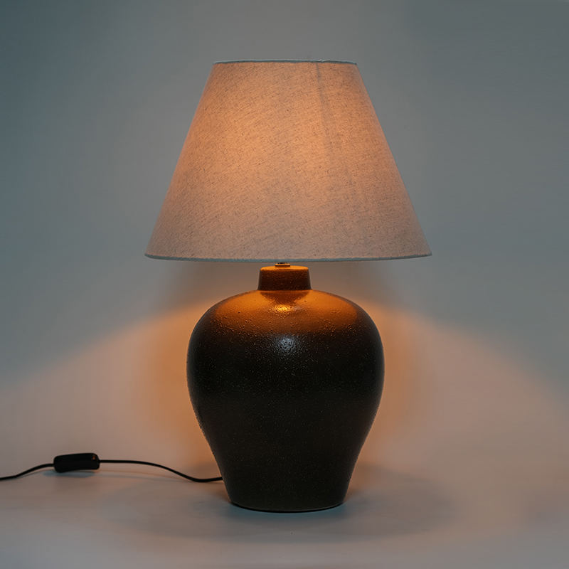 Keramisk krukke retro ny kinesisk stil nattbordlampe