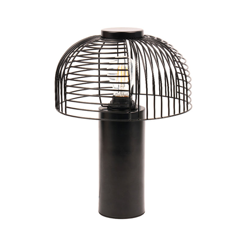 Svart fuglebur smi jernbordlampe