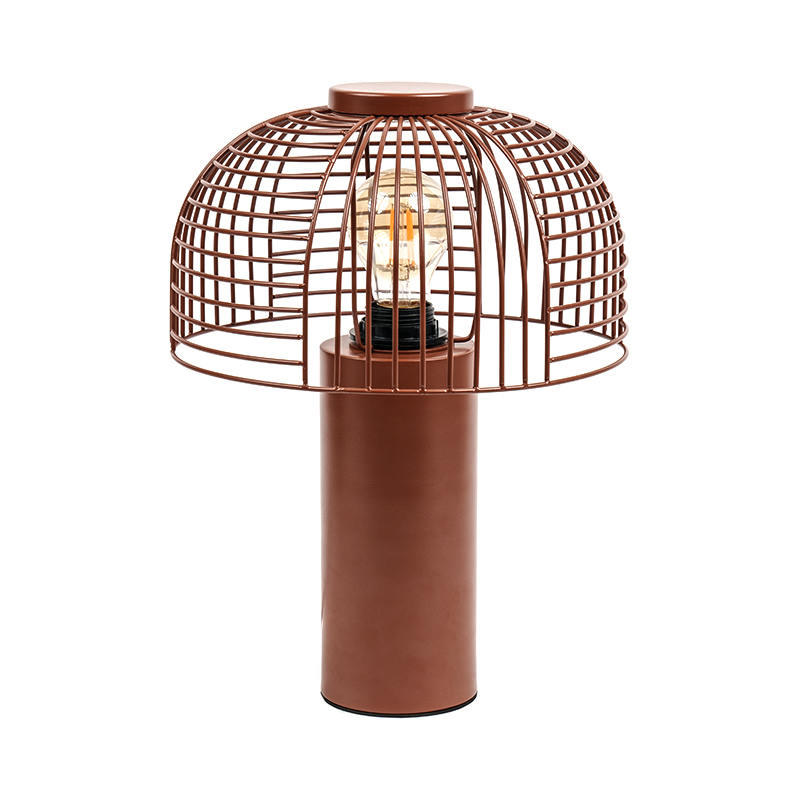 Svart fuglebur smi jernbordlampe