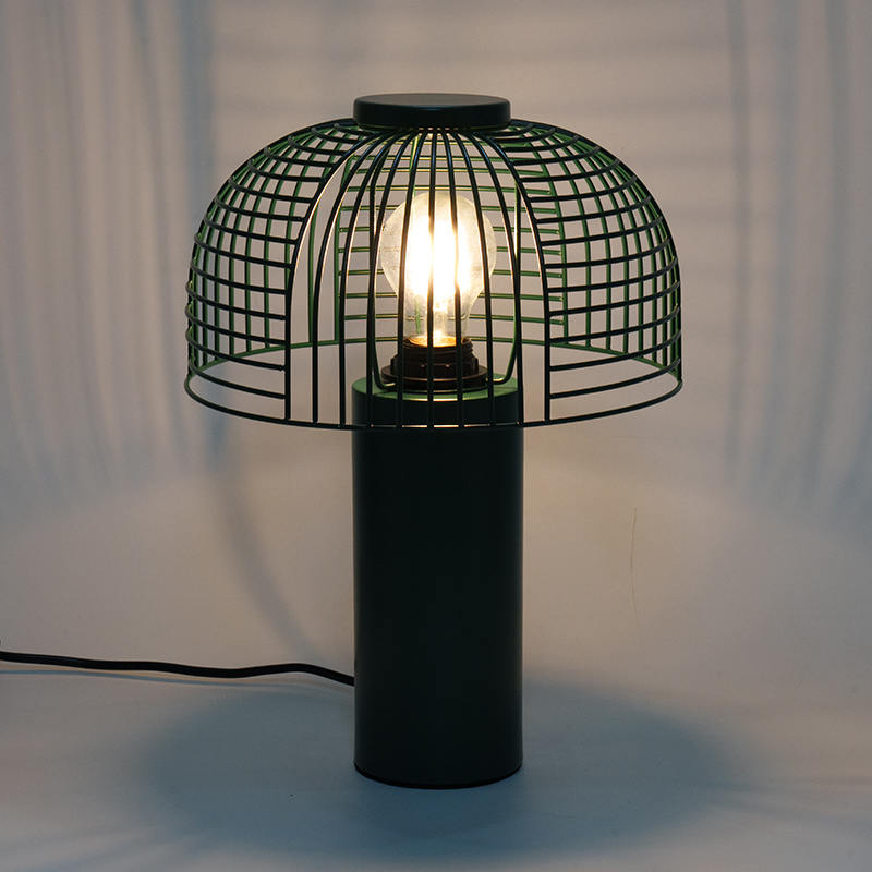 Svart fuglebur smi jernbordlampe