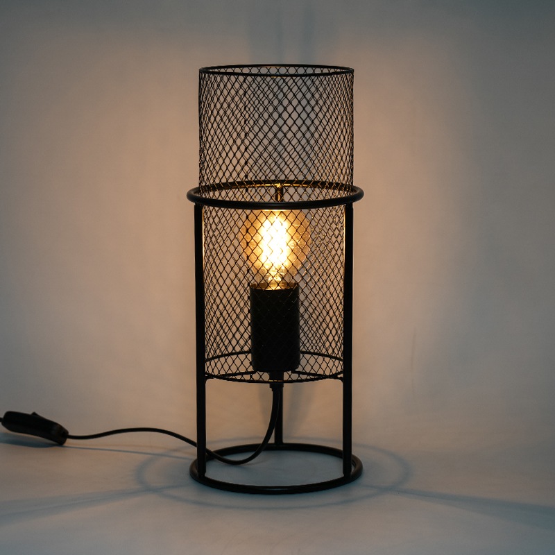 Mesh deksler sylindrisk personlighetsbordlampe