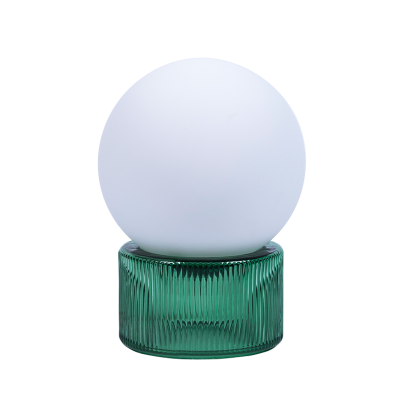 Mørkegrønn glass basebordlampe