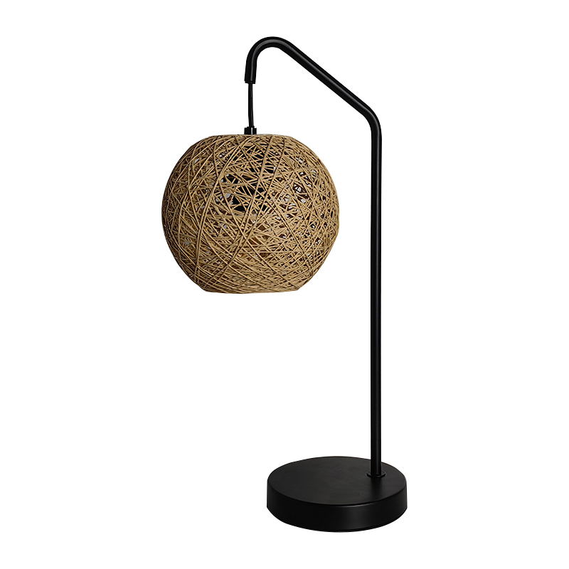 Kreativt papir vevd hampballbordlampe
