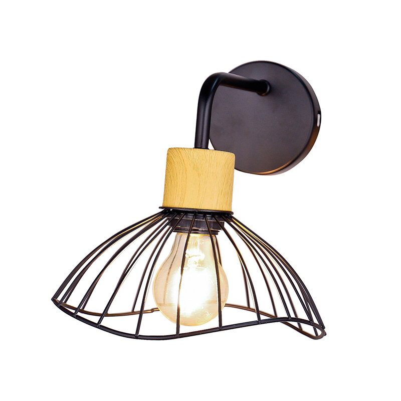 Svart uregelmessig lampeskjermvegglampe